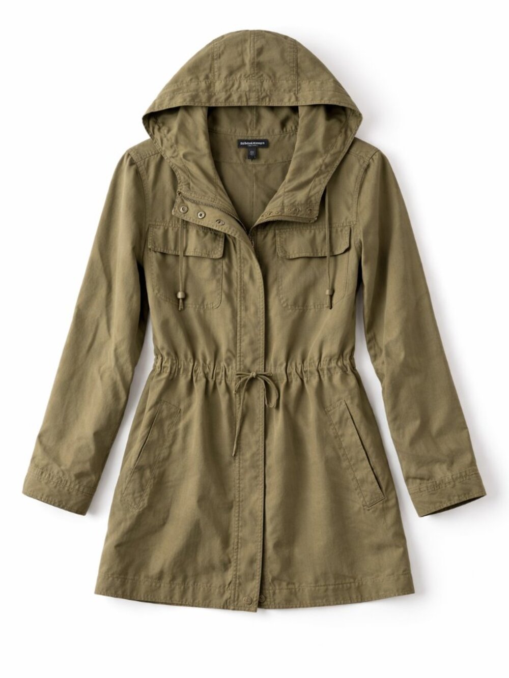 Eileen Fisher Utility Jacket Olive Green Hooded Lightweight Coat Minimalist - Picture 10 of 10